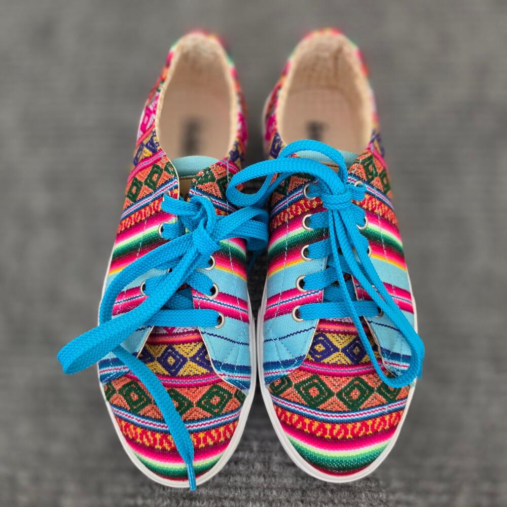 Inkkas Bluebird Peruvian Low-Top Multicolor Lace-Up  Sneakers Women's 8/Men's 6 - Picture 2 of 10